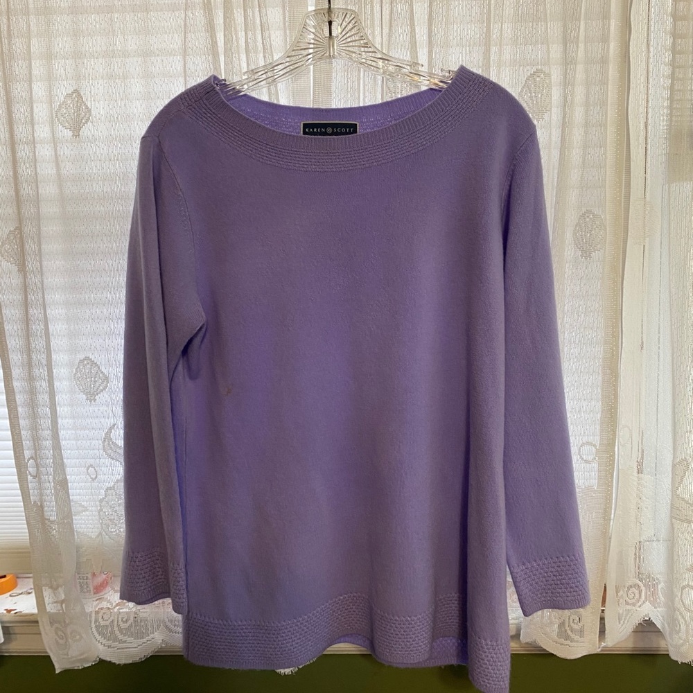 karen scott purple sweater